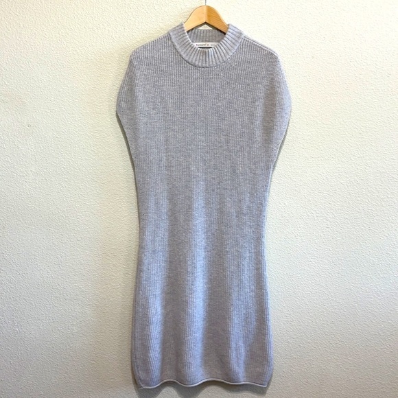 Athleta Grey Knit Mock Short Sleeve Dress - Picture 1 of 9